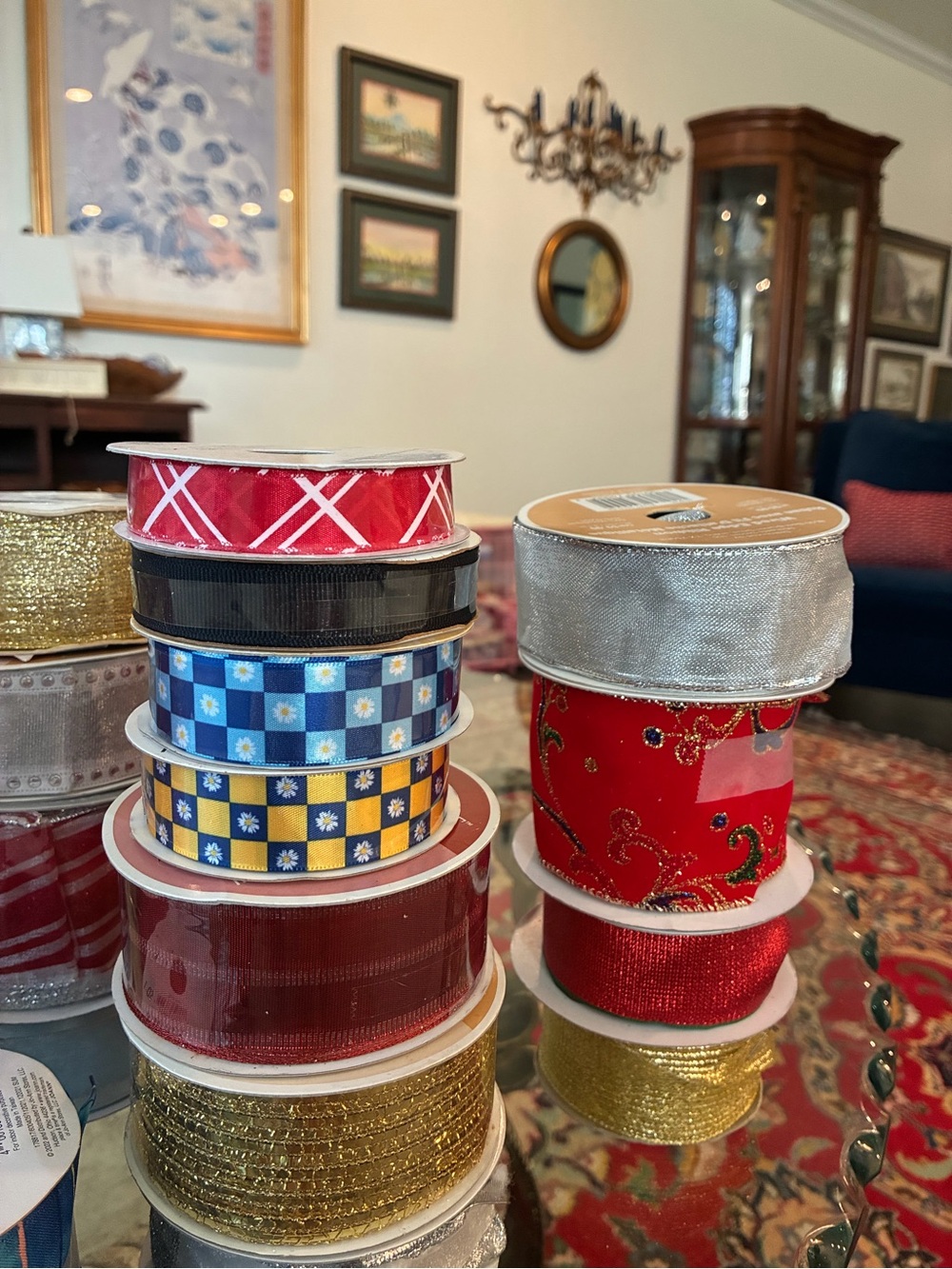 Assorted Metallic and Patterned Ribbon Rolls - Picture 3 of 4